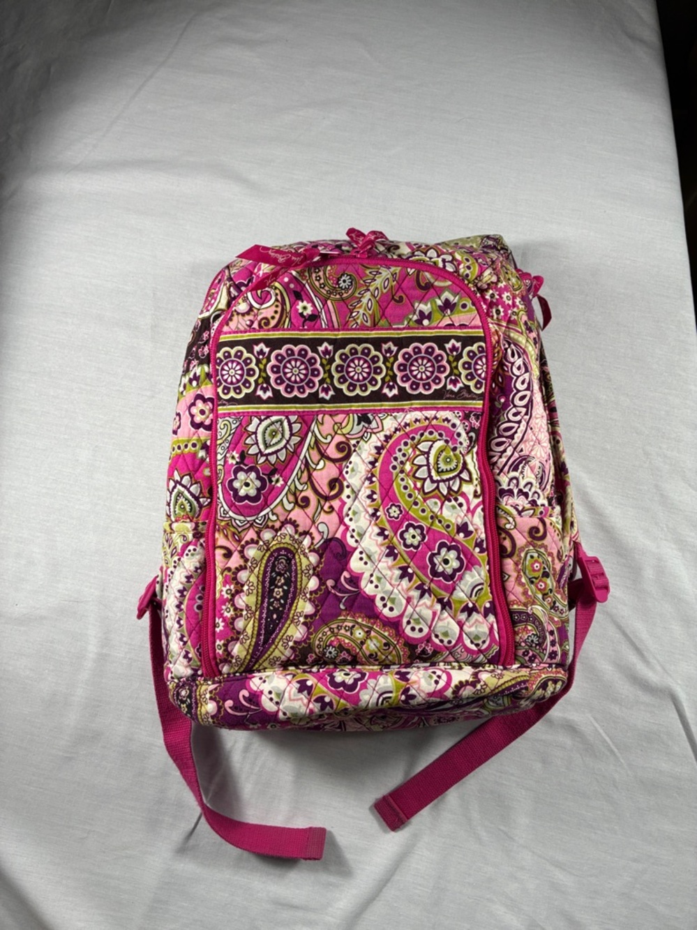 Rare Vera Bradley Very Berry Paisley Backpack School Travel Large Laptop Bag EUC